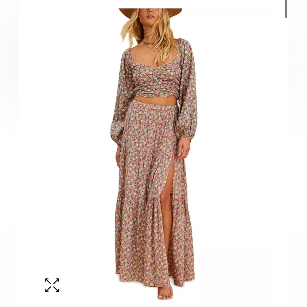 BILLABONG x The Salty Blonde Free Love Printed Maxi Skirt & Crop Top Set